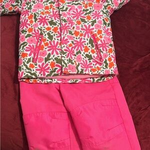 Little Girls Cat & Jack Pink Floral snow set 5T